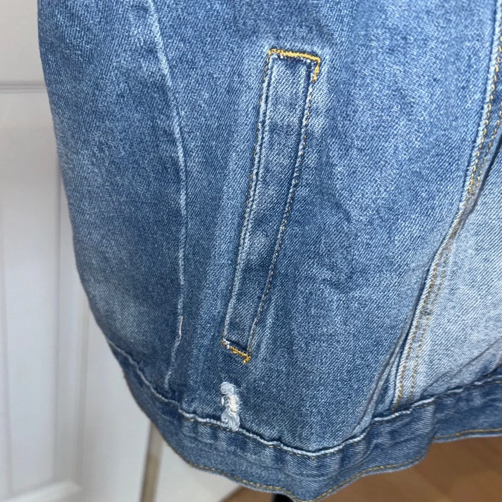 Pearl Studded Blue Denim Jacket - Picture 5 of 13